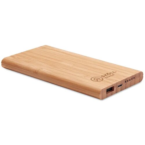 Draadloze bamboe powerbank Arena hout