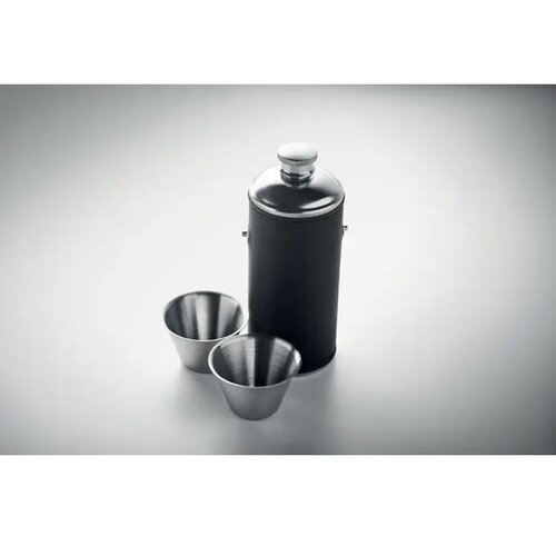 Heupfles met shot cups Cocoon zwart