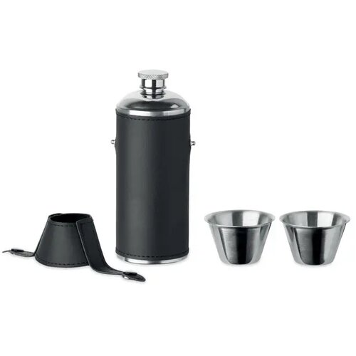 Heupfles met shot cups Cocoon zwart