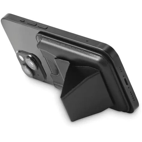 Magnetische pu kaarthouder Leamag zwart