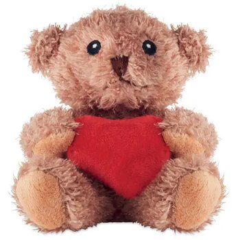 Pluche teddybeer met hart Cuddle rood