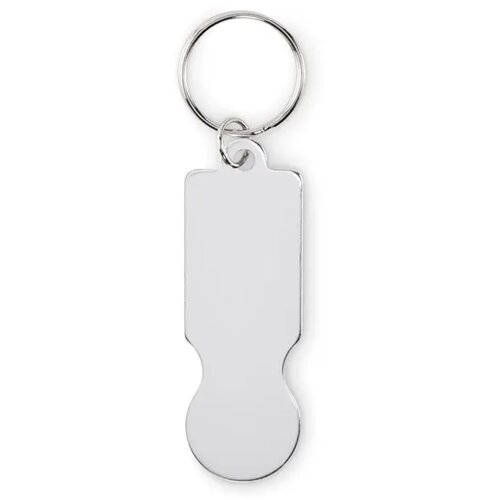 Sleutelhanger met winkelwagenmu Tokley zilver