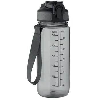 Sportdrinkfles 700ml Enkel transparant grijs