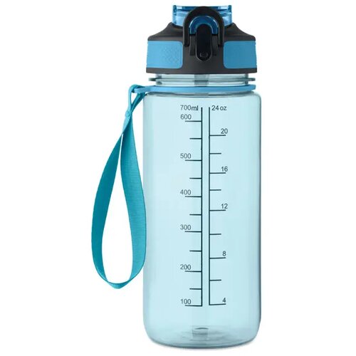 Sportdrinkfles 700ml Enkel transparant licht blauw