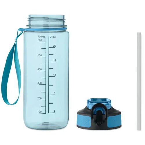 Sportdrinkfles 700ml Enkel transparant licht blauw