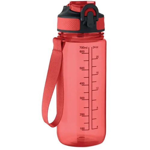 Sportdrinkfles 700ml Enkel transparant rood