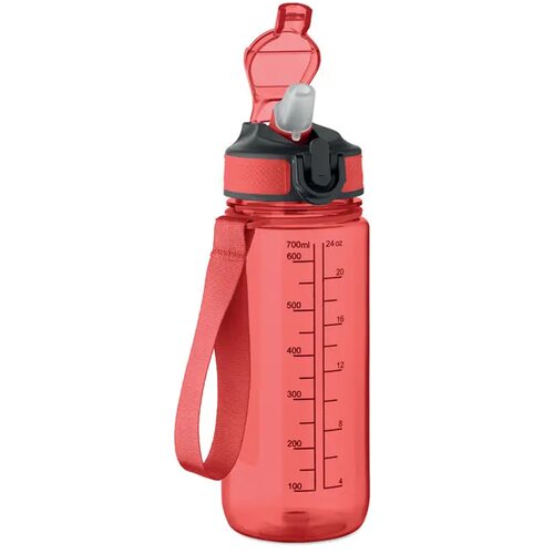 Sportdrinkfles 700ml Enkel transparant rood