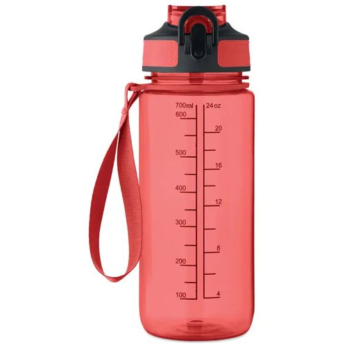 Sportdrinkfles 700ml Enkel transparant rood