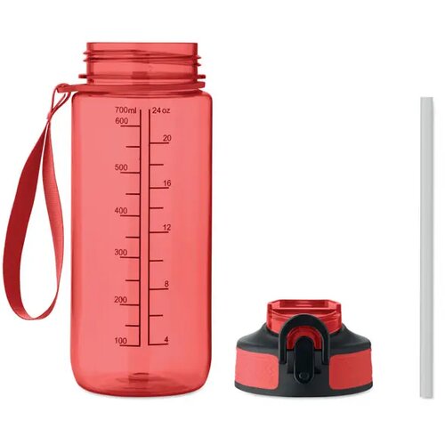 Sportdrinkfles 700ml Enkel transparant rood