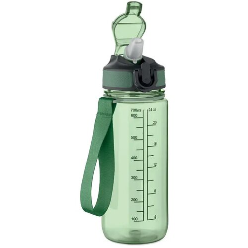 Sportdrinkfles 700ml Enkel transparant groen