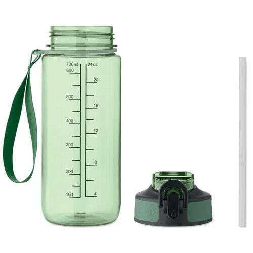 Sportdrinkfles 700ml Enkel transparant groen