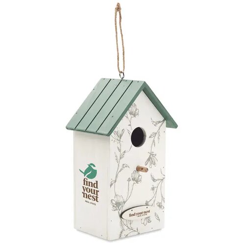 Vogelhuisje van multiplex Greenjay wit