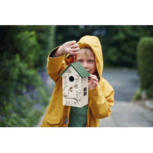 Vogelhuisje van multiplex Greenjay wit