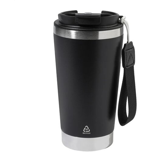 Gerecyclede Rvs Thermosbeker (430 Ml) Zwart 430 ml
