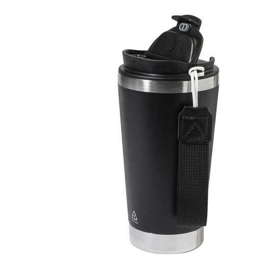 Gerecyclede Rvs Thermosbeker (430 Ml) Zwart 430 ml