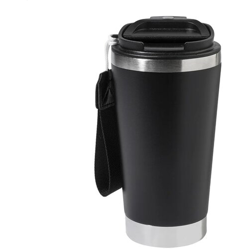 Gerecyclede Rvs Thermosbeker (430 Ml) Zwart 430 ml