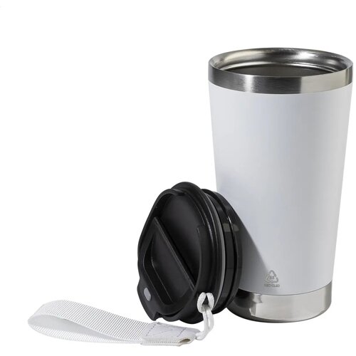 Gerecyclede Rvs Thermosbeker (430 Ml) Wit 430 ml