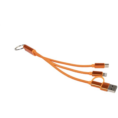 Rafob Sleutelhanger Usb Oplader Kabel Oranje