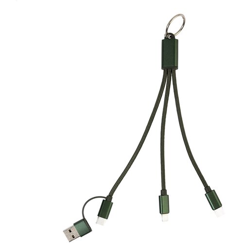 Rafob Sleutelhanger Usb Oplader Kabel donker Groen