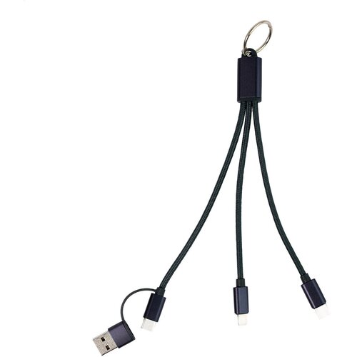 Rafob Sleutelhanger Usb Oplader Kabel donker Blauw