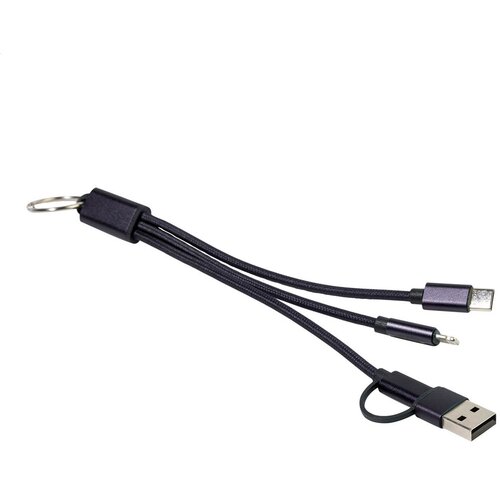 Rafob Sleutelhanger Usb Oplader Kabel donker Blauw