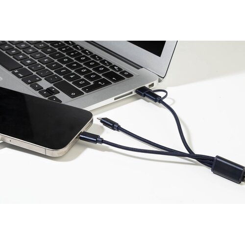 Rafob Sleutelhanger Usb Oplader Kabel donker Blauw