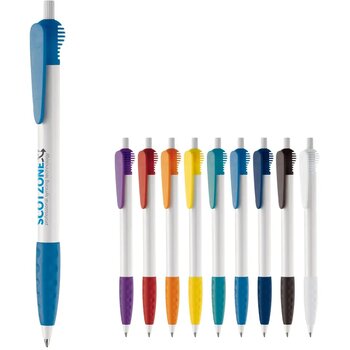 Balpen Cosmo grip hardcolour wit / zilver