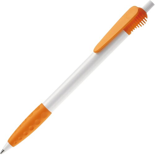 Balpen Cosmo grip hardcolour wit / oranje