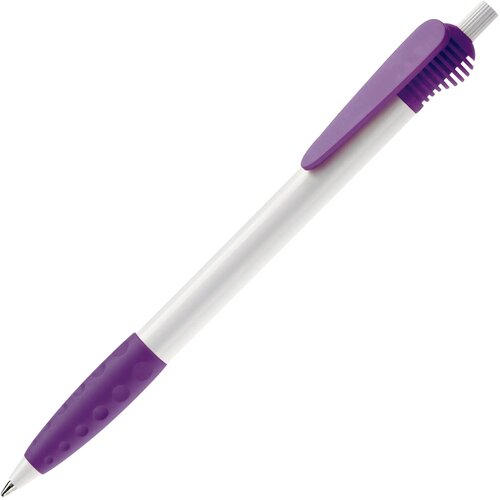 Balpen Cosmo grip hardcolour wit / paars