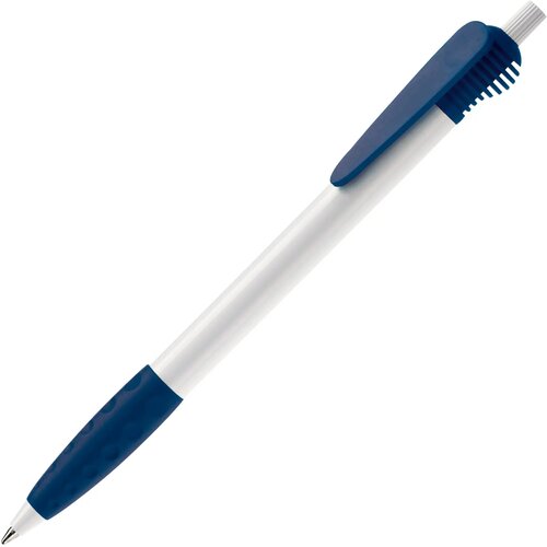 Balpen Cosmo grip hardcolour wit / donkerblauw