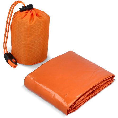 Outdoor Survival 2-in-1 thermische poncho oranje