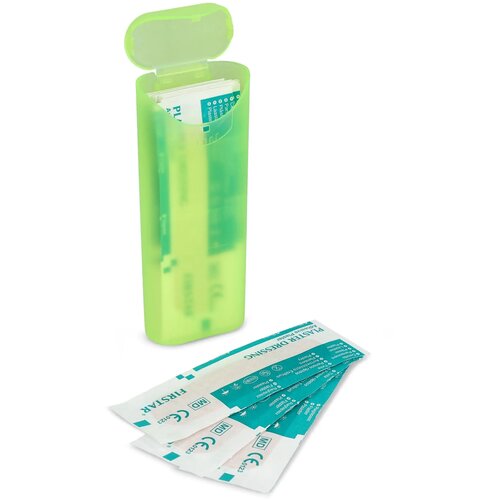Pleistersdoosje met 10 PE-pleisters (70 × 18 mm) lichtgroen
