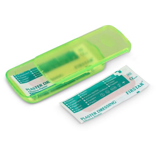Pleistersdoosje met 5 PE-pleisters (56 × 18 mm) lichtgroen