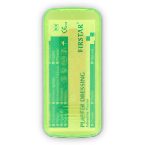 Pleistersdoosje met 5 PE-pleisters (56 × 18 mm) lichtgroen