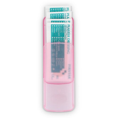Pleistersdoosje met 5 PE-pleisters (56 × 18 mm) roze
