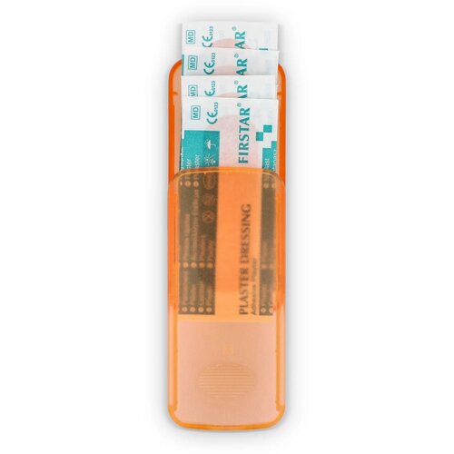 Pleistersdoosje met 5 PE-pleisters (56 × 18 mm) oranje