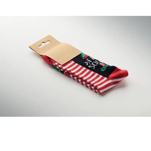 Paar kerstsokken l Soc large wit/rood