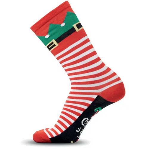 Paar kerstsokken m Soc medium wit/rood