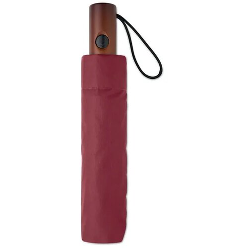 21" auto paraplu houten greep Rayna fold bordeaux