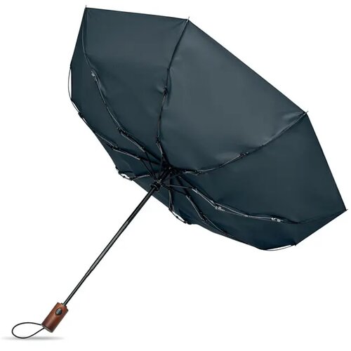 21" auto paraplu houten greep Rayna fold blauw
