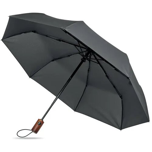 21" auto paraplu houten greep Rayna fold steengrijs
