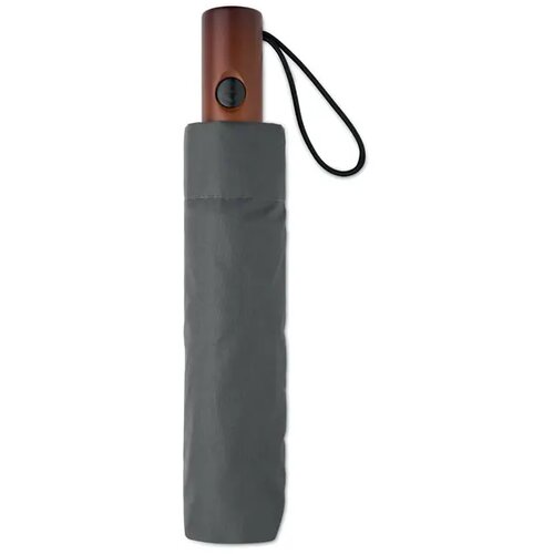 21" auto paraplu houten greep Rayna fold steengrijs